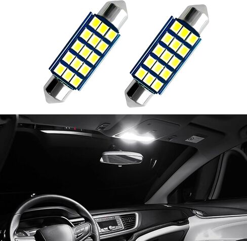 2PCS 578 LED Extremely Bright Bulbs, Car Led Lights Interior, 400LM 2835 Chipsets for LED Interior Dome Map Door Lights Bulbs 211-2 212-2 569 6411 6451 41mm 42mm 1.65inch 6500K in Kuwait