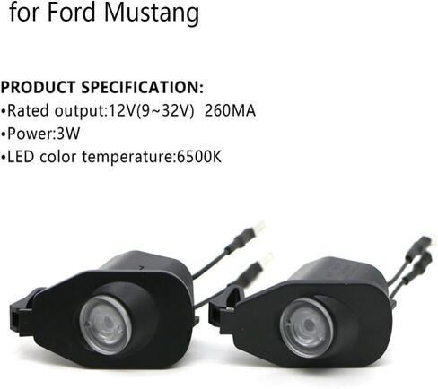 Side Mirror Led Puddle Light Shelby Logo Projector for Mustang 2015-2023, Non Fading 4K-HD Car Ghost Shadow Welcome Lamp, 2-Pack in Saudi Arabia