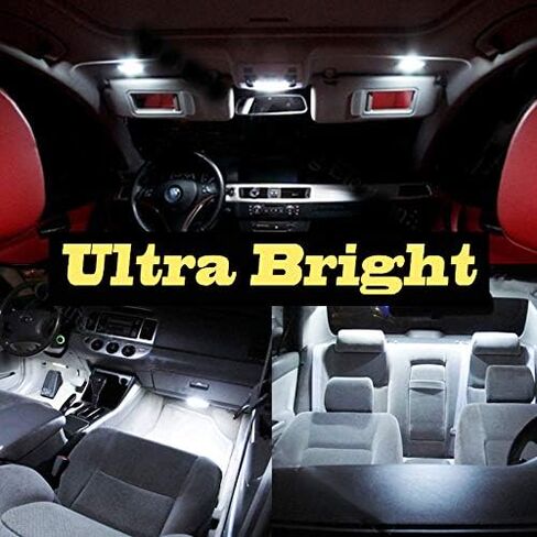 10Pc Super White 6000k Car Interior LED Light Bulb Kit Pack Compatible for 1990-1991 Cadillac Brougham in Kuwait