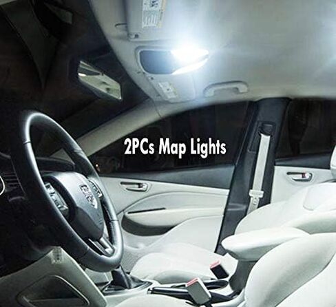 10Pc Super White 6000k Car Interior LED Light Bulb Kit Pack Compatible for 1990-1991 Cadillac Brougham in Kuwait