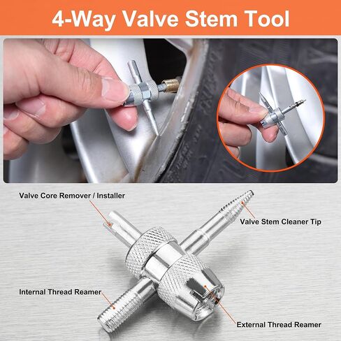 ValueMax Tire Repair Kit, 38PCS Universal Heavy Duty Car Tool Kit for Fix Punctures, Tire Plug Tools for Cars, Motorcycles, ATV, SUV, RV, Tractors, Trucks, etc. in Kuwait