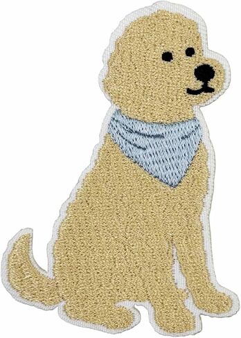 3'' Goldendoodle Dog Blue Bandana Puppy Embroidered Iron on Patch in Kuwait