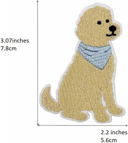 3'' Goldendoodle Dog Blue Bandana Puppy Embroidered Iron on Patch in Kuwait