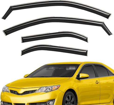Extra Durable Window Deflectors in-Channel Window Visors Rain Guards Fit for Toyota Camry 2012-2014, Sun Visors, Wind Vent for Shades, Exterior Car Accessories - 4 pcs. AG1010 in Saudi Arabia