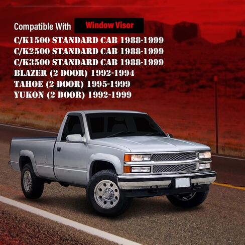 ANDPLAY Out-Channel Ventvisor Rain Guards Compatible with Chevy/GMC C/K 1500 2500 3500 Standard Cab 1988-1999, Fit Chevy Blazer 1992-1994 & Tahoe Regular Cab 1995-1999, 2PCS Smoke in Saudi Arabia