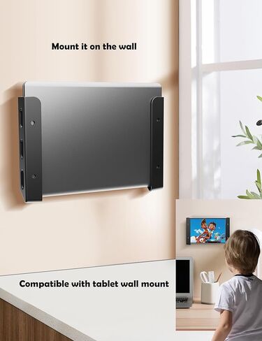 Under Desk Laptop Holder/Wall Mount, Compatible with Keyboard and Small Devices Up to 40mm/1.57in Thick Like Macbooks, Surface, Routers, Modems, Cable Box, Network Switch and More (Black) in Saudi Arabia