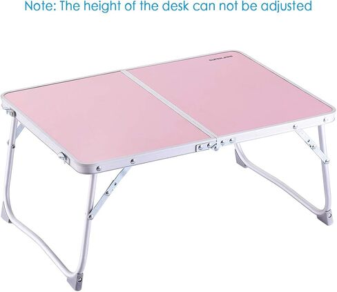 SUPERJARE Foldable Laptop Table, Bed Desk, Breakfast Serving Bed Tray, Portable Mini Picnic Table & Lightweight, Folds in Half with Inner Storage Space - Pink in Saudi Arabia