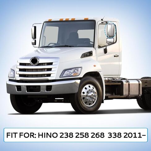 Chrome Rear View Main Door Mirror,Upper Flat Mirror,Left Driver and Right Passenger Side fit for 2011+ Hino 238 258 268 338(Pair) in Saudi Arabia