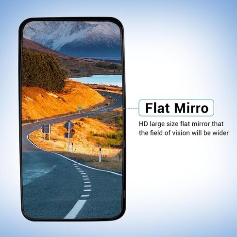 Chrome Rear View Main Door Mirror,Upper Flat Mirror,Left Driver and Right Passenger Side fit for 2011+ Hino 238 258 268 338(Pair) in Saudi Arabia