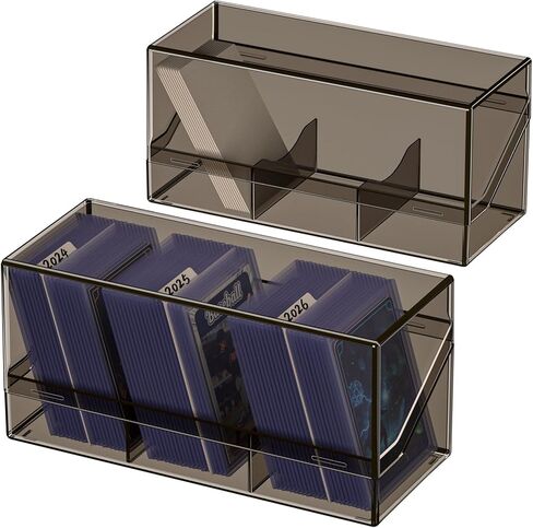 Top Loaders Storage Box, Acrylic Trading Card Storage Box with 10 Dividers, U-V Protection, Card Organizer for 110 Toploaders (Clear) in Saudi Arabia