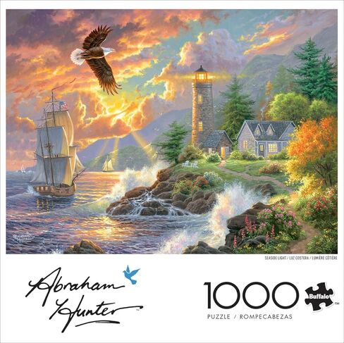 Buffalo Games Abraham Hunter - Seaside Light - 1000 Piece Jigsaw Puzzle - 26.75 x 19.75 in - Relaxing Beach & Landscape Art - Full Color Poster - Puzzles for Adults in Kuwait