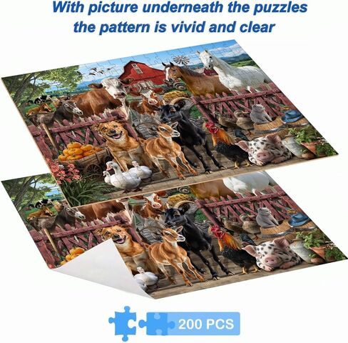 Puzzles for Kids Ages 6-8 – 200 Piece Farm Animals Puzzle for Kids Ages 8-10 – Fun and Educational Gift for Boys and Girls in Saudi Arabia