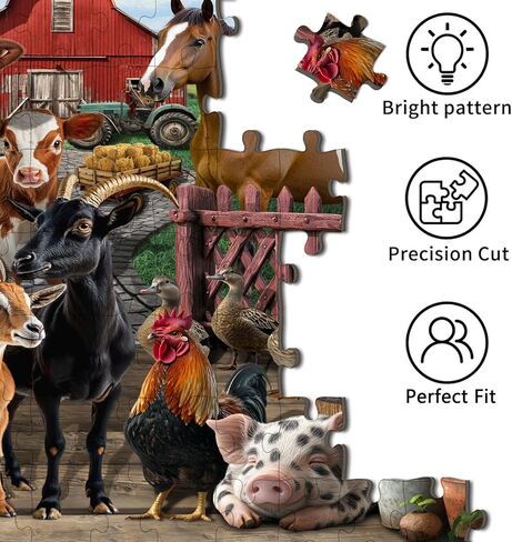 Puzzles for Kids Ages 6-8 – 200 Piece Farm Animals Puzzle for Kids Ages 8-10 – Fun and Educational Gift for Boys and Girls in Saudi Arabia