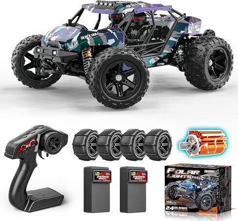 YESHIN 1/14 RC Cars for Adults Fast 40+ kph, 4x4 Offroad Waterproof Electric Powered High Speed Remote Control Car, All Terrain RC Vehicle with 2 Rechargeable 1300mAh Batteries and 2 Sets of Tires in Saudi Arabia