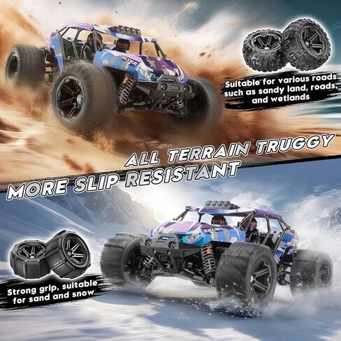 YESHIN 1/14 RC Cars for Adults Fast 40+ kph, 4x4 Offroad Waterproof Electric Powered High Speed Remote Control Car, All Terrain RC Vehicle with 2 Rechargeable 1300mAh Batteries and 2 Sets of Tires in Saudi Arabia