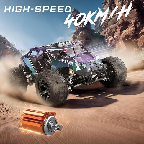 YESHIN 1/14 RC Cars for Adults Fast 40+ kph, 4x4 Offroad Waterproof Electric Powered High Speed Remote Control Car, All Terrain RC Vehicle with 2 Rechargeable 1300mAh Batteries and 2 Sets of Tires in Saudi Arabia