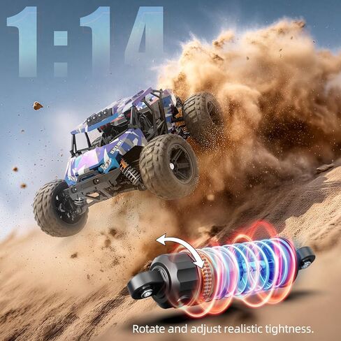 YESHIN 1/14 RC Cars for Adults Fast 40+ kph, 4x4 Offroad Waterproof Electric Powered High Speed Remote Control Car, All Terrain RC Vehicle with 2 Rechargeable 1300mAh Batteries and 2 Sets of Tires in Saudi Arabia