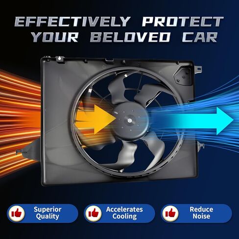 Engine Radiator Cooling Fan Compatible with Santa Fe XL Sport 2013-2018 V6 3.3L L4 2.4L Replace 253804Z000 25380B8800 620-463 Single Fan in Saudi Arabia