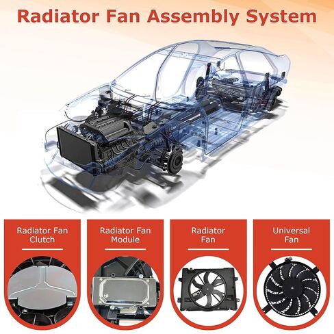 PartsFlow Dual Radiator Cooling Fan Blade Motor Assembly for 2003 2004 2005 2006 2007 2008 Infinity FX35 3.5L 620-423 in Kuwait