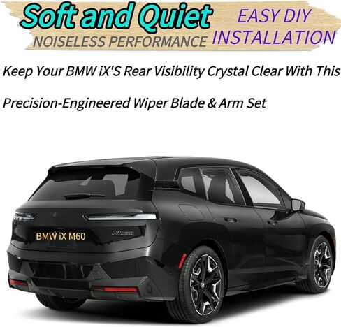 استبدال شفرة الممسحة الخلفية والذراع لسيارة BMW iX M60 xDrive50 2022-2025 2024 2023 - OEM مناسب للنماذج الكهربائية BATTERY EV EV/BEV - مجموعة شفرات ممسحة الزجاج الأمامي الخلفي المطاطية المطلية لجميع المواسم in Kuwait
