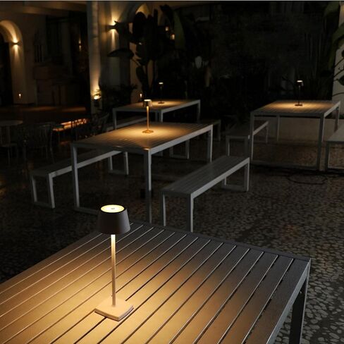 Desk lamp, Rechargeable Table lamp, Cordless, LED, Dimmable, Aluminum, Suitable for Indoor and Outdoor Lighting (Gold) in Saudi Arabia