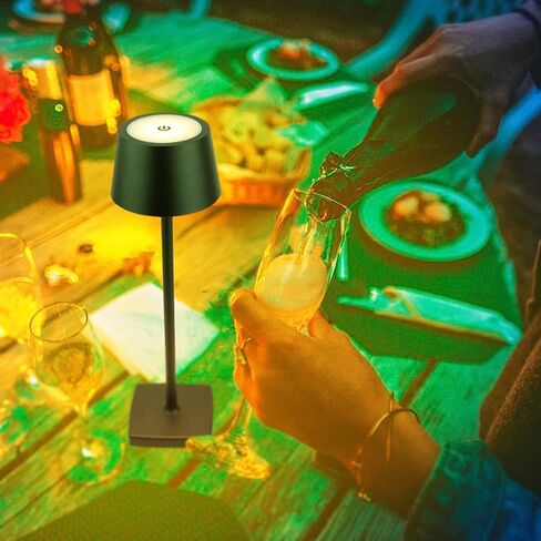 Desk lamp, Rechargeable Table lamp, Cordless, LED, Dimmable, Aluminum, Suitable for Indoor and Outdoor Lighting (Gold) in Saudi Arabia