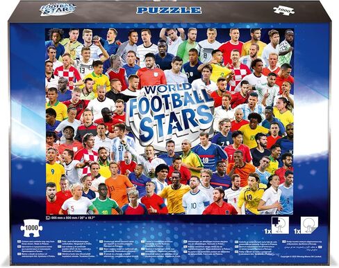 أحجية الصور المقطوعة المكونة من 1000 قطعة من Winning Moves Games World Football Stars، تضم هاري كين وبيليه ومارادونا والمزيد، للأعمار من 4 سنوات فما فوق in Kuwait