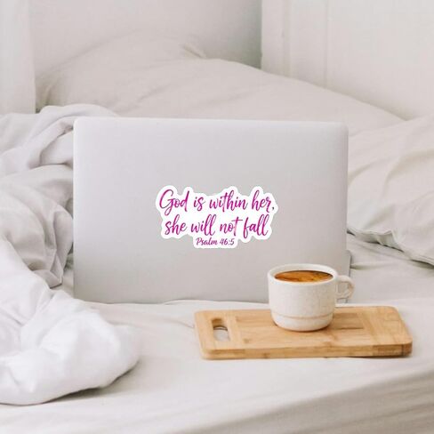 Psalm 46:5 God is Within Her, She Will Not Fall Sticker 5", Christian, Girly Decal, Affirmations Bible Says, Jesus God Christian Religious Faith Stickers; Car Bumper Stickers with Sayings of Jesus in Saudi Arabia