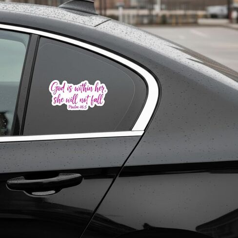 Psalm 46:5 God is Within Her, She Will Not Fall Sticker 5", Christian, Girly Decal, Affirmations Bible Says, Jesus God Christian Religious Faith Stickers; Car Bumper Stickers with Sayings of Jesus in Saudi Arabia