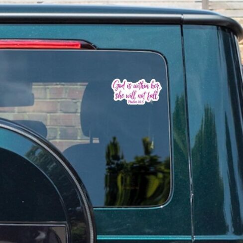 Psalm 46:5 God is Within Her, She Will Not Fall Sticker 5", Christian, Girly Decal, Affirmations Bible Says, Jesus God Christian Religious Faith Stickers; Car Bumper Stickers with Sayings of Jesus in Saudi Arabia