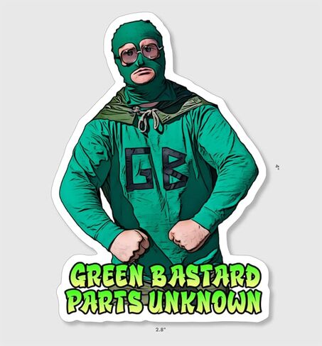 Official Green Bastard Sticker - Trailer Park Boys Merch, Stickers for Water Bottle, Laptop & More in Saudi Arabia