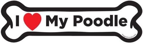 Magnet Me Up I Love My Poodle Dog Bone Magnet Decal, 2x7 Inches, Heavy Duty Automotive Magnet for Car Truck SUV in Kuwait