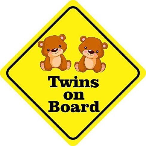 StickerTalk Girl Twins on Board Magnet, 6 inches by 6 inches in Kuwait