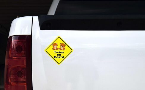 StickerTalk Girl Twins on Board Magnet, 6 inches by 6 inches in Kuwait