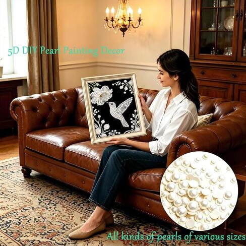 GEMFAMILY 5D Diamond Pearl Painting Kits for Adults Flower, Special Shape Diamond Art Kits for Hummingbird,DIY Diamonds Art Pearl Painting for Home Walls Decoration 12 x 16 inch in Kuwait