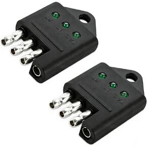 4 Pin Trailer Wiring Tester, 4 Way Straight Flat Trailer Circuit Tester Connector with LED Indicators, Car Light Test Accessories for Brake Turn Tail Lights Trouble Shooter(1PC) in Saudi Arabia