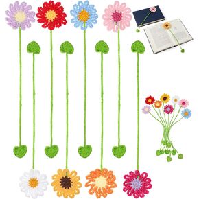 8 Pack Crochet Bookmarks, Colorful Flower Bookmarks for Book Lovers & Teachers (11.8 x 2.2 Inches) in Saudi Arabia