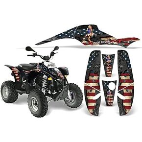 ملصق مجموعة رسومات AMR Racing ATV متوافق مع Polaris Scrambler 500 Trailblazer 350 1985-2009 - WW2 in Kuwait