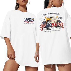 USA Shirt American Flag Shirts : Women 4th of July T-Shirt Oversized Patriotic Shirts Casual America Flag Print Tee Tops in Saudi Arabia