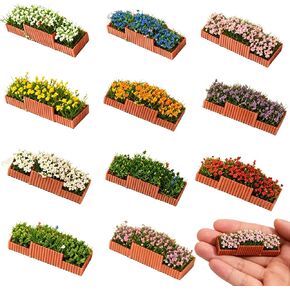 Warmtree 11 Pcs Miniature Flower Bed Model,1:100 Scale Resin Flower Beds in Mixed Colors, Static Grass Tufts for Train Layouts, Diorama Scenery, Garden Landscapes & Architectural Models in Saudi Arabia