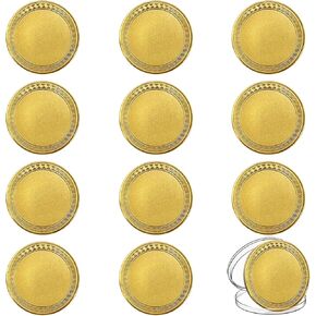 12 Pcs Blank Challenge Coins, 2 Inch Golden Coin Blanks for Laser Engraving, Unfinished Challenge Coin Blanks with Acrylic Protection Box for Birthday Travel Commemorative Collection in Saudi Arabia