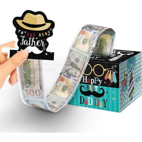 Linelglobal Father's Day Gift Box for Cash Gift, Pull Put Money Box, Surprise Cash Holder for Dad - Blue in Kuwait