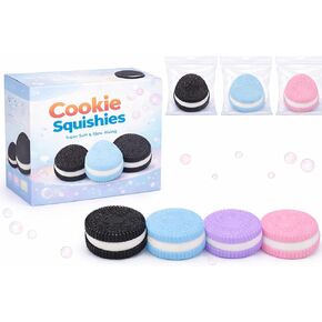 Taba Squishy ,Cookie Squishy Toy, Ultra-Soft Stress Relief & Sensory Toy for Kids and Adults, Anxiety Relief, Cute Design, Party Favors (4 pcs) in Saudi Arabia