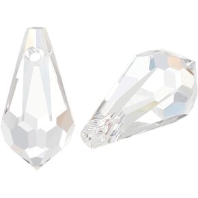 Beebeecraft 1 Box 40Pcs Faceted Glass Beads 10x20mm Clear Top Drilled Teardrop Beads Spacer Beads Dangle Pendant for Jewelry Making Chandelier DIY Project Earring Necklaces Bracelets Crafts in Kuwait