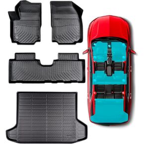 Car Floor Mats for Chevy Equinox/for GMC Terrain 2018-2024 (Not for EV), Cargo Liner Rubber TPE All Weather Full Set Equinox/Terrain Accessories 2018 2019 2020 2021 2022 2023 2024 Black in Saudi Arabia