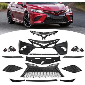 Bewild Front Bumper Body Assembly Fit For 2018 2019 2020 Toyota Camry SE/XSE Front Bumper Grille Assy + Foglights Cover + Radiator Support Cover Replacement 13pcs Kit in Saudi Arabia