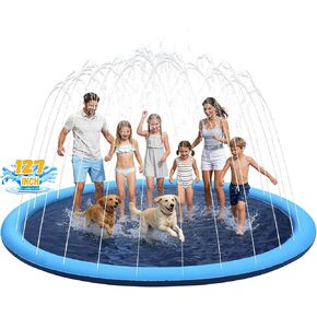 127inch Extra Large Non-Slip Splash Pad Sprinkler for Kid and Dog, Toddler Outdoor Toys for Ages 3-12 Boys Girls, Kiddie Dog Pool, Summer Outdoor Water Kids Toys, Parent Games, Backyard, Lawn in Saudi Arabia