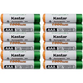 Kastar 12 Pcs Battery Replacement for Panasonic KX-TGF343B TGF344 TGF344B TGF345 TGF345B TGF350 TGF350N TGF352 TGF352N TGF353 TGF353N TGF372 TGF372S TGF373 TGF373S TGF374 TGF375 TGF375S TGF380 TGF380M in Kuwait