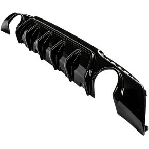 Rear Bumper Diffuser Lip for 2015-2023 Chrysler 300 - Shark-Fin Style Gloss Black ABS Valance with Dual Round Exhaust Cutouts, Direct Replacement, Easy Installation in Saudi Arabia