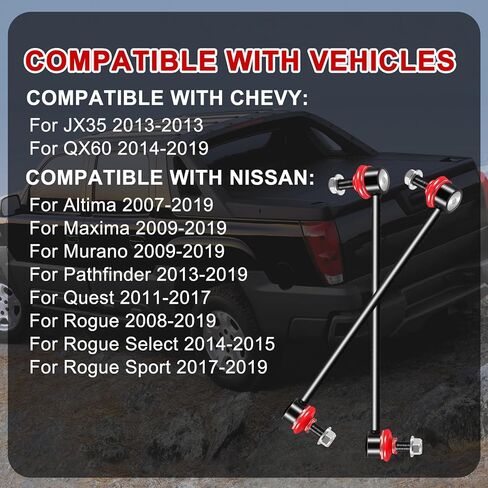 2Pcs K750094 K750095 Front Sway Bar Link Kit Suspension Stabilizer Bar End Links Compatible with Buick for Enclave 2008-2017, for Traverse for Acadia for Outlook in Saudi Arabia